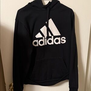 Adidas Black and White Logo Hoodie